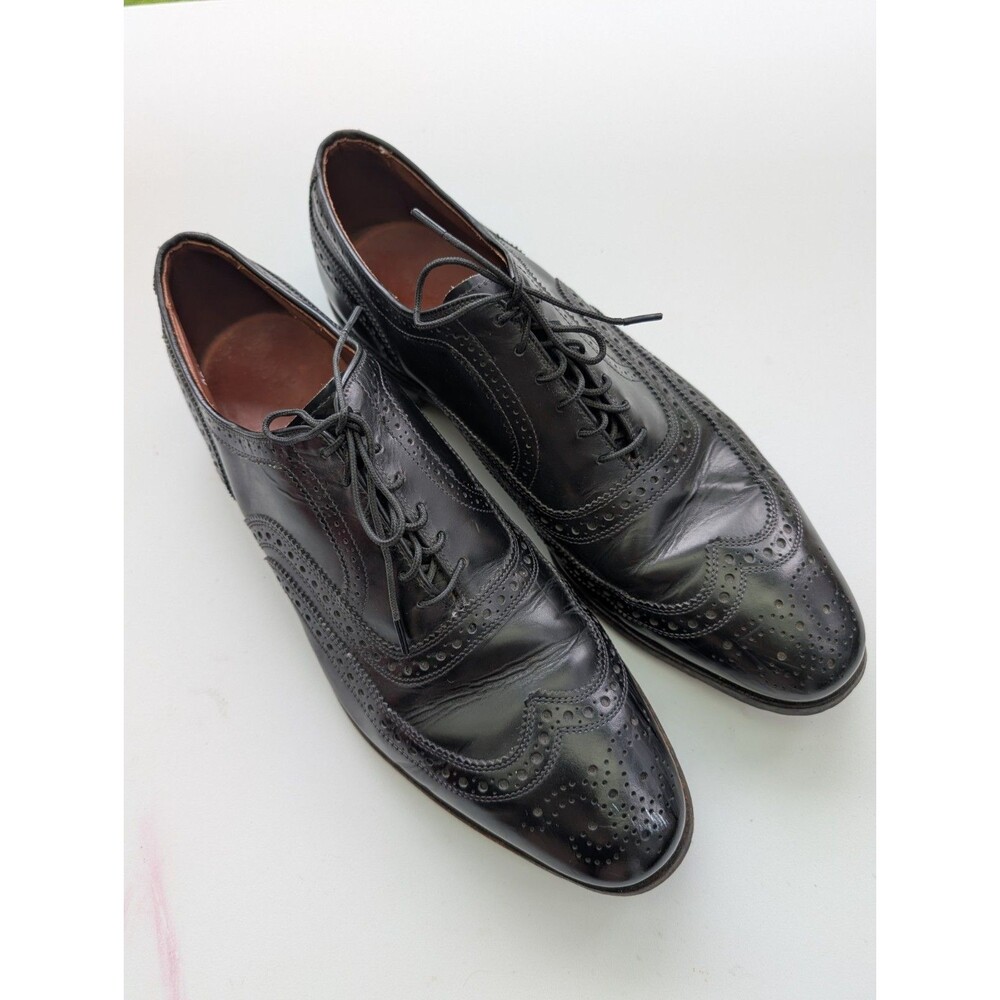 Allen Edmonds McAllister Wingtip Oxford Black Leather USA 10.5 C Dress Shoes